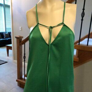 BCBGMAXAZRIA Polyester V Neck Tank Top Emerald Vibrant Green Size XS NWT